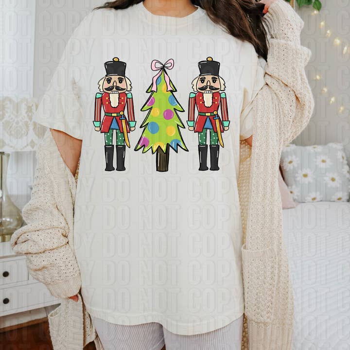 Nutcrackers And Christmas Tree DTF Transfer for wholesale by K and M Designs
