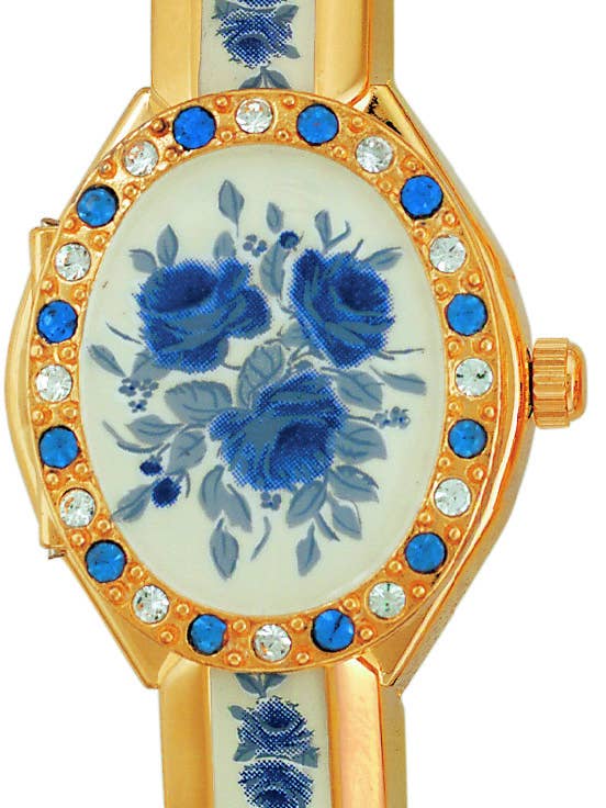 Rozenkristal emaille dameshorloge voor wholesale door Andre Mouche