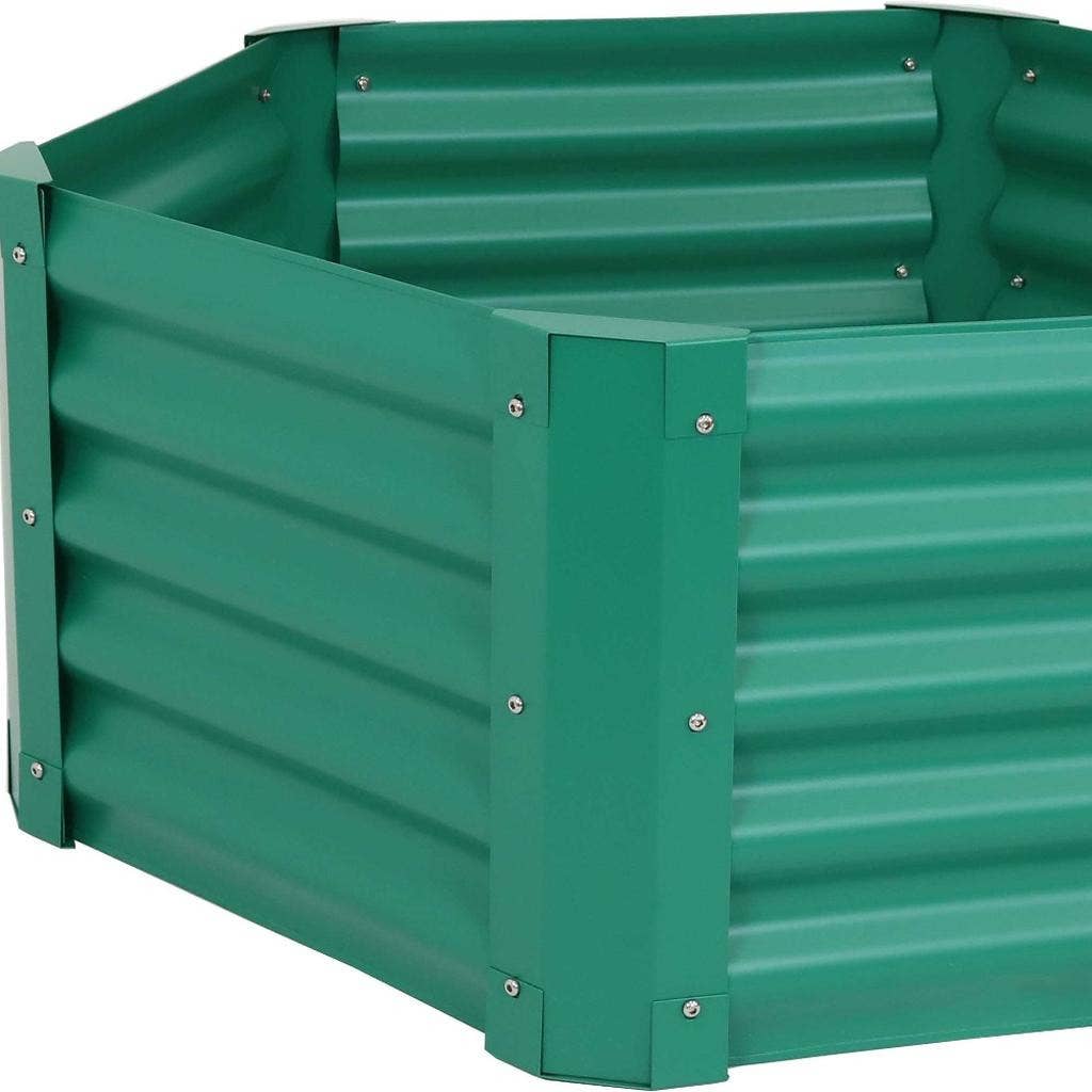 HomeRoots - Wholesale Planter Box - 16" X 41" Green Steel Hexagon Planter Box5