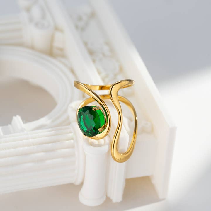 COSMOS - Wholesale Band/Stacked Ring - Wavy Ring in Stainless Steel – Geometric Design5