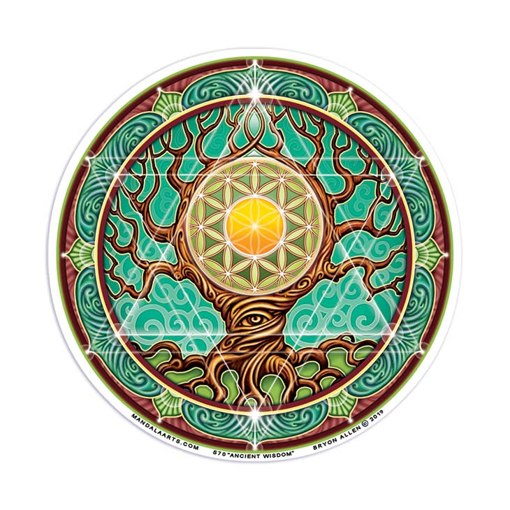 Mandala Arts - Wholesale Sticker - 4.5" Sticker Window Ancient Wisdom0