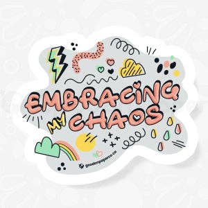 Mijn chaos omarmen | Vinylsticker voor wholesale door Good on Paper