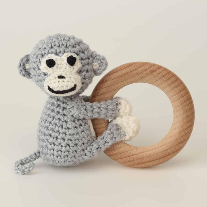 SindiBaba - Wholesale Classic Toy - Kids - Charlie monkey 3in1 hanging toy in grey3