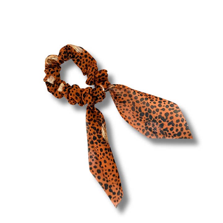 Scrunchie with Ribbon Mini "Caramel Crush" for wholesale by Hairjewelz by Elle