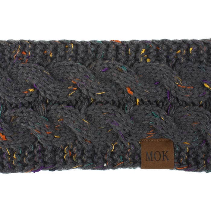 MKS America - Wholesale Fashion Headband - Women's - Plain Cable Knit Head Wrap Thermal fleece lined headband1