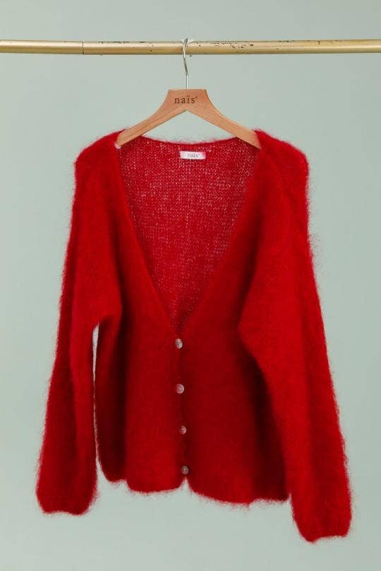 NAÏS PARIS – wholesale Cardigan – Women’s – V-neck cardigan with long sleeves in 80% kid mohair25
