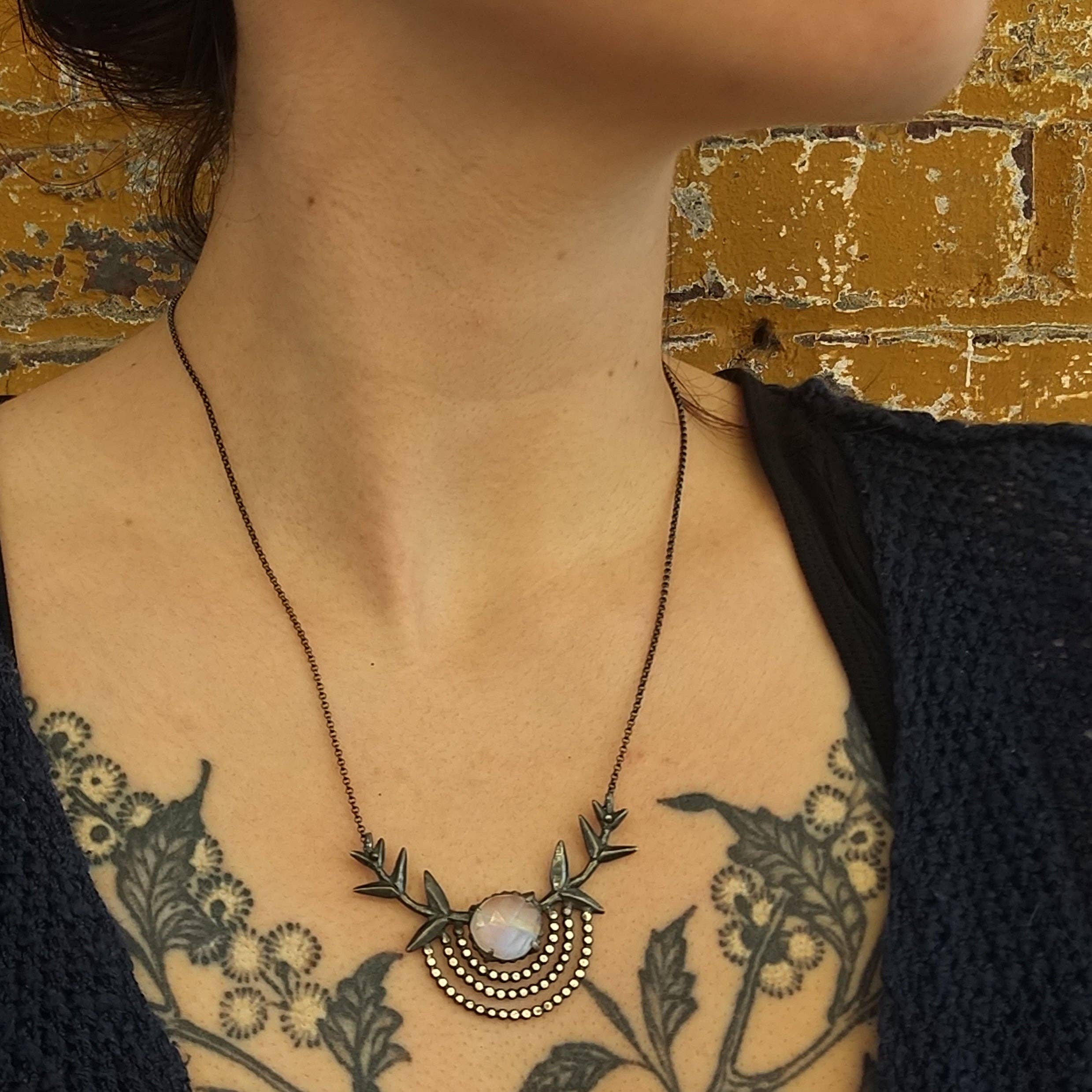 Symbology by Alice Scott - Wholesale Pendant/Charm Necklace - Moonstone Branch Necklace2