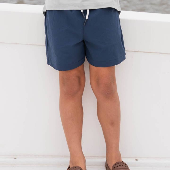 Topsail Boys Performance Short Navy for wholesale by Saltwater Boys Company