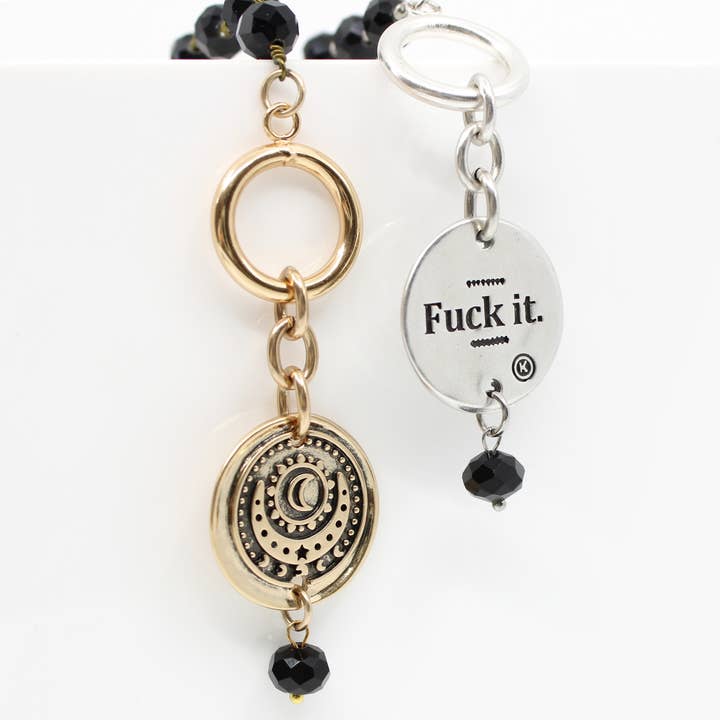 Katia Designs - Vendita all'ingrosso Girocollo/collier - Collana girocollo nera scintillante "Scegli il tuo messaggio"
