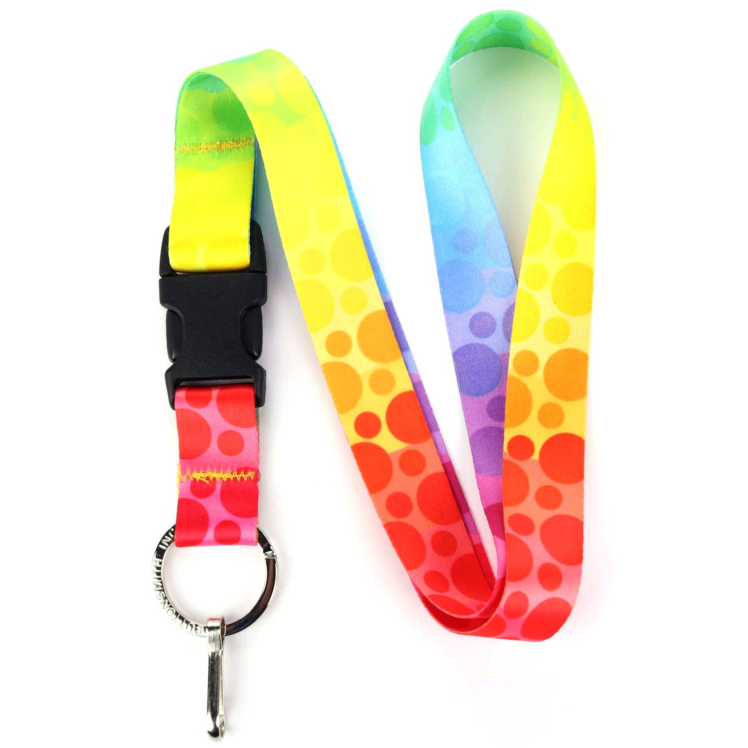 Buttonsmith - Wholesale Lanyard - Unisex - Buttonsmith Rainbow Dots Lanyard - Made in USA0