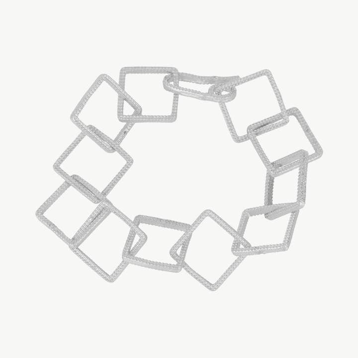 Ancient Geometric Grace Silver Chain Bracelet for wholesale by Mejoma