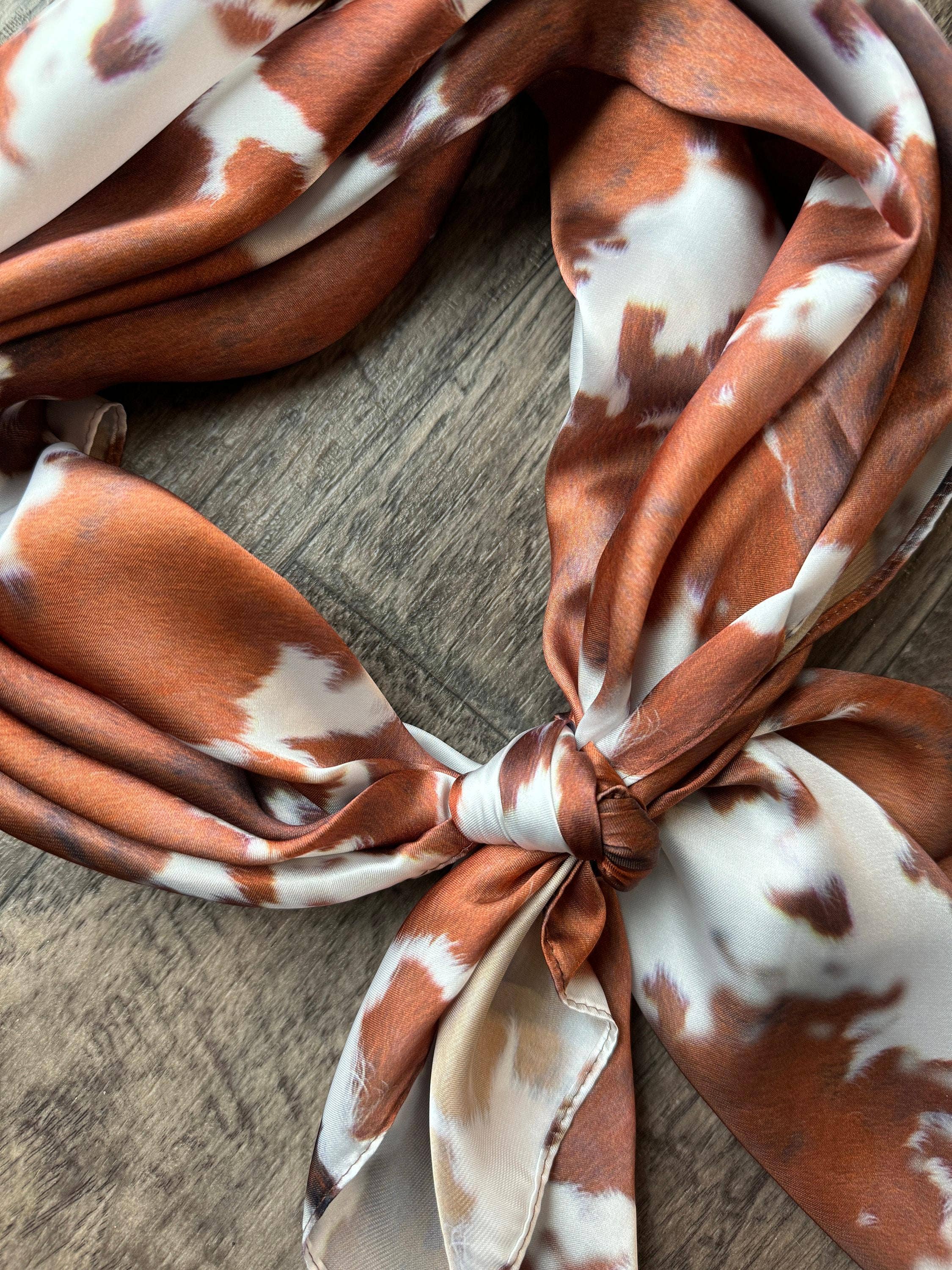 Double B Wild Rags - Venta al por mayor Bandana - Mujer - Pañuelo de Cuello Vaquero Occidental de Piel de Vaca Longhorn Rojo por Double B Wild Rags3