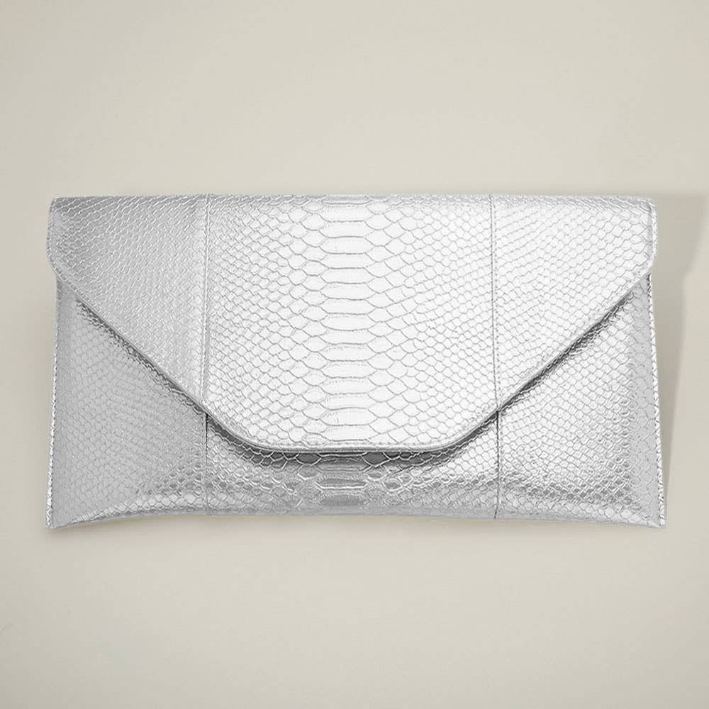 Sensibling Corp. - Wholesale Clutch Bag - Women's - Snake Skin Patterned Envelope Clutch / Shoulder Bag0