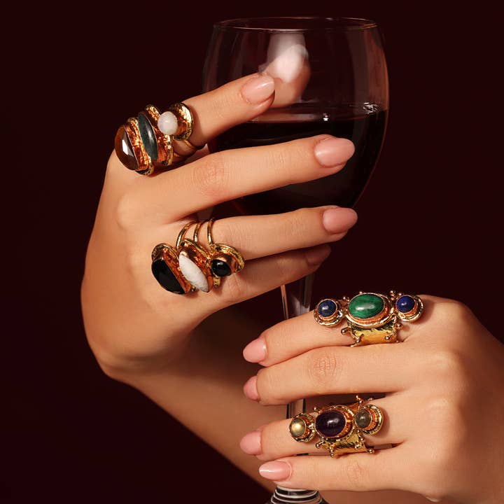 Koda Wearables - Wholesale Cocktail/Statement Ring - Aurora Luxe Gemstone Ring13