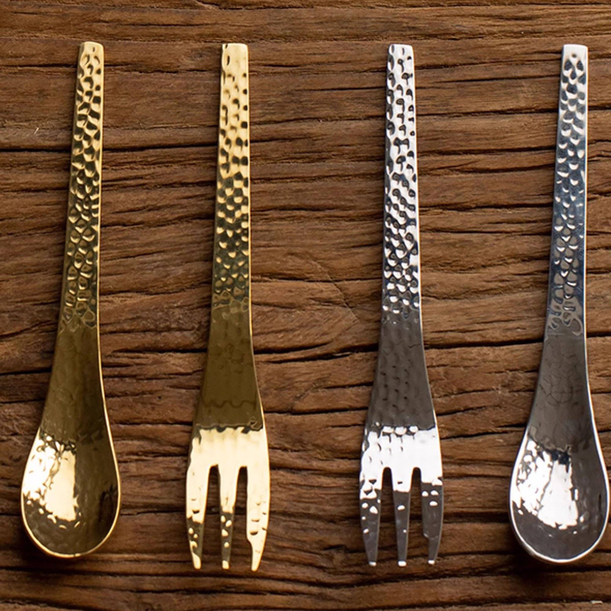 MinoCraft - Wholesale Table Spoon (Cutlery) - Hammered stainless steel dessert cutlery11