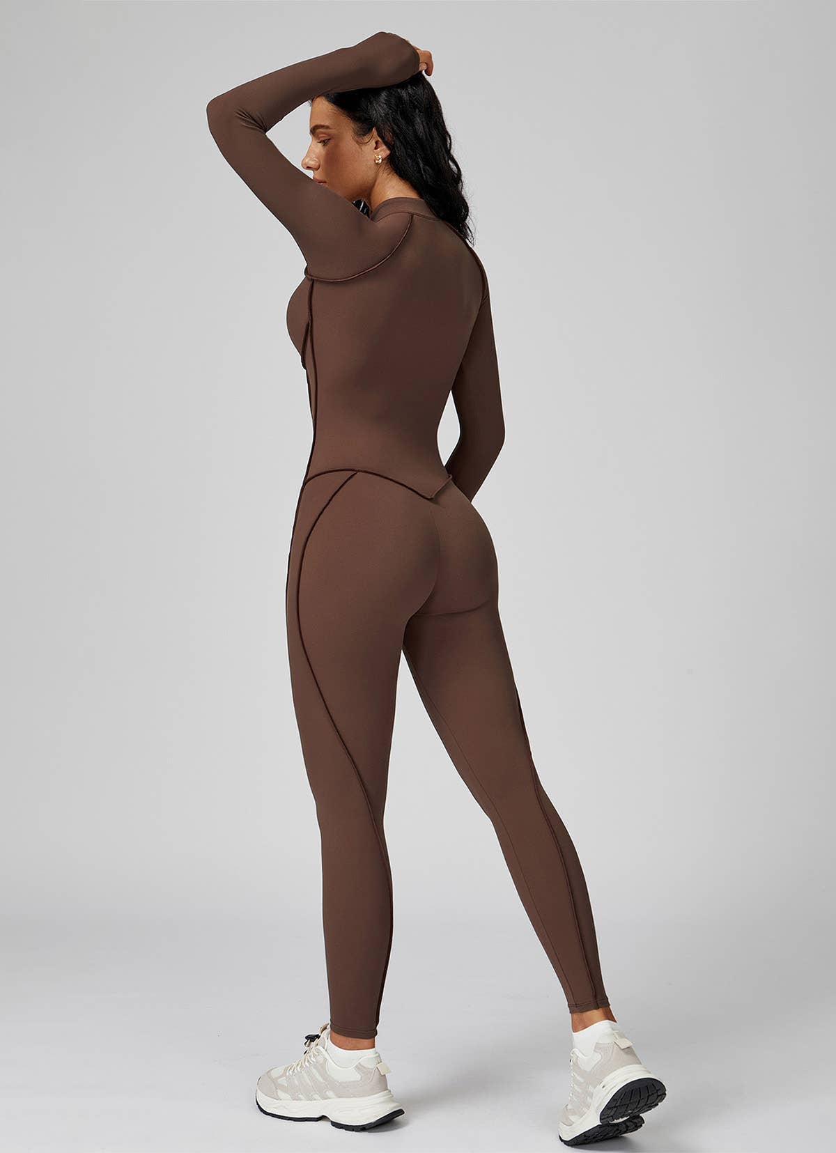 Crave by FW - Wholesale Unitard - Women's - Long Sleeve Zip Front Sport Jumpsuits One Yoga Rompers5