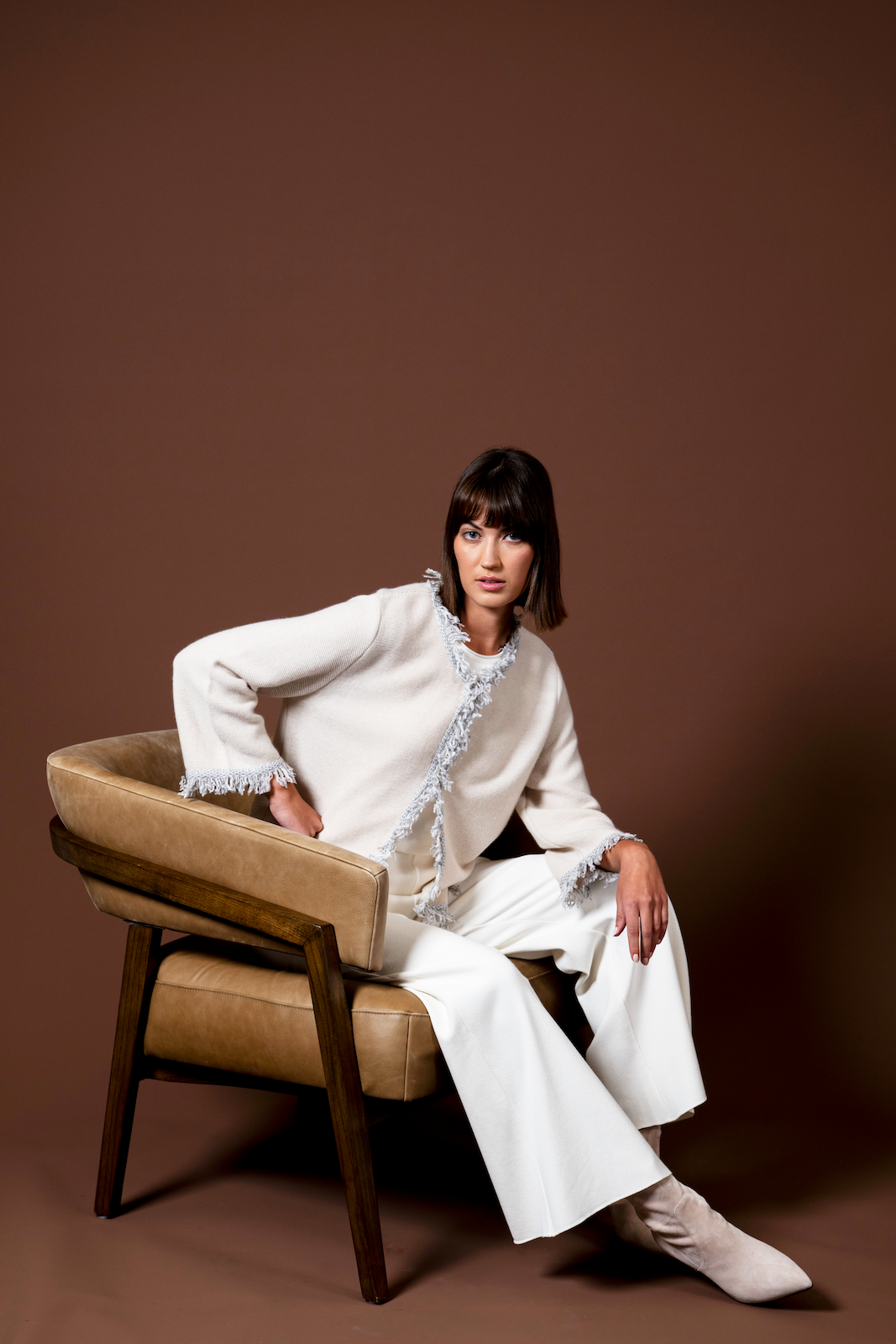 Biana - Wholesale Jacket - Women's - Rita Fringe Jacket ; Latte8