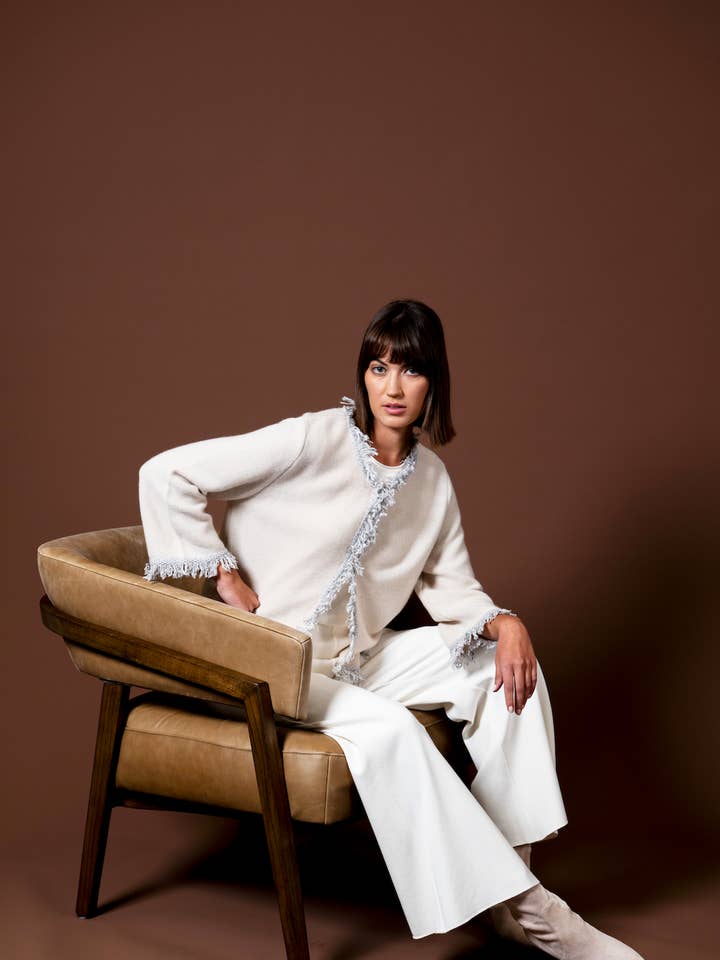 Biana - Wholesale Jacket - Women's - Rita Fringe Jacket ; Latte8