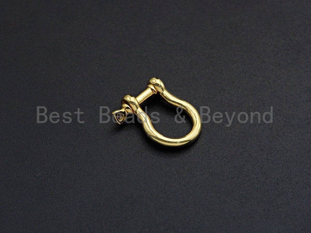 BestBeads&Beyond - Wholesale Clasp - U Shape Lock Clasp, CZ Pave Clasp, Silver/Black/Rose Gold/Gold Carabiner Clasp, 15x19mm, sku#H2182