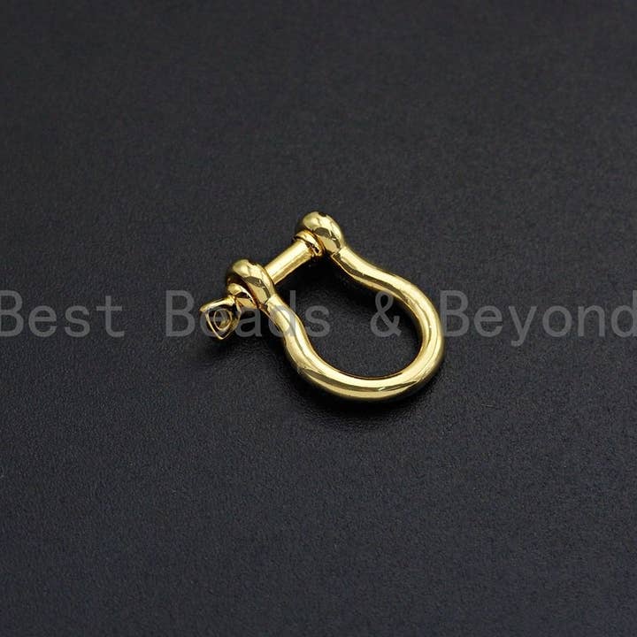 BestBeads&Beyond - Wholesale Clasp - U Shape Lock Clasp, CZ Pave Clasp, Silver/Black/Rose Gold/Gold Carabiner Clasp, 15x19mm, sku#H2182