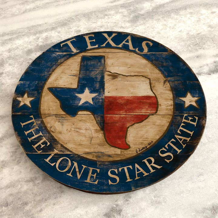 Texas State Blue Border Lazy Susan for wholesale by Darrellene Designs, LLC