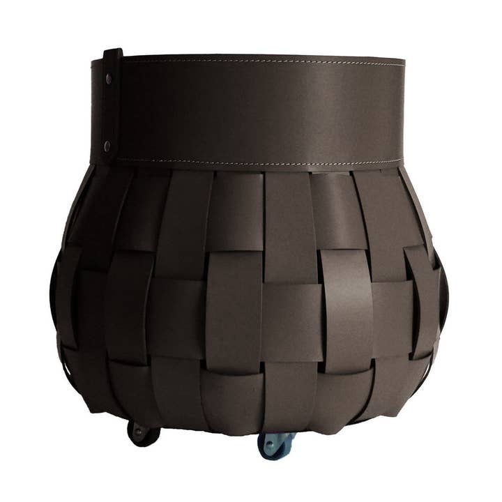 Mala de madeira trançada em pele TRECCIO por atacado de LIMAC Design