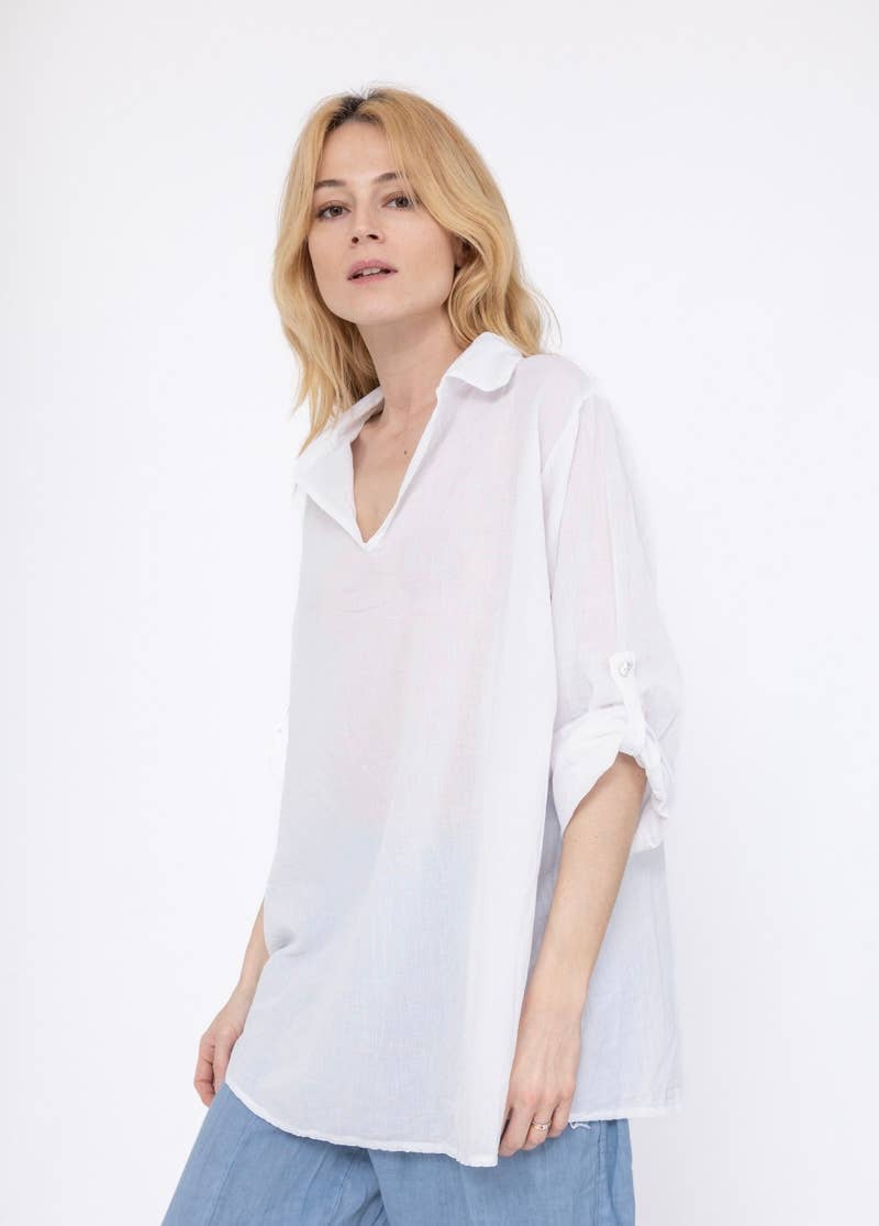 6923 100% COTTON WHITE SHIRT for wholesale on Faire2