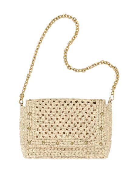 Nina sac raphia avec chaîne pour la vente par Sanabay
