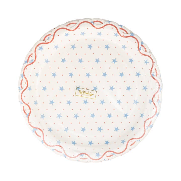 My Mind’s Eye - Wholesale Disposable Plate - HAM1142 - Hamptons Petite Stars 9" Paper Plate