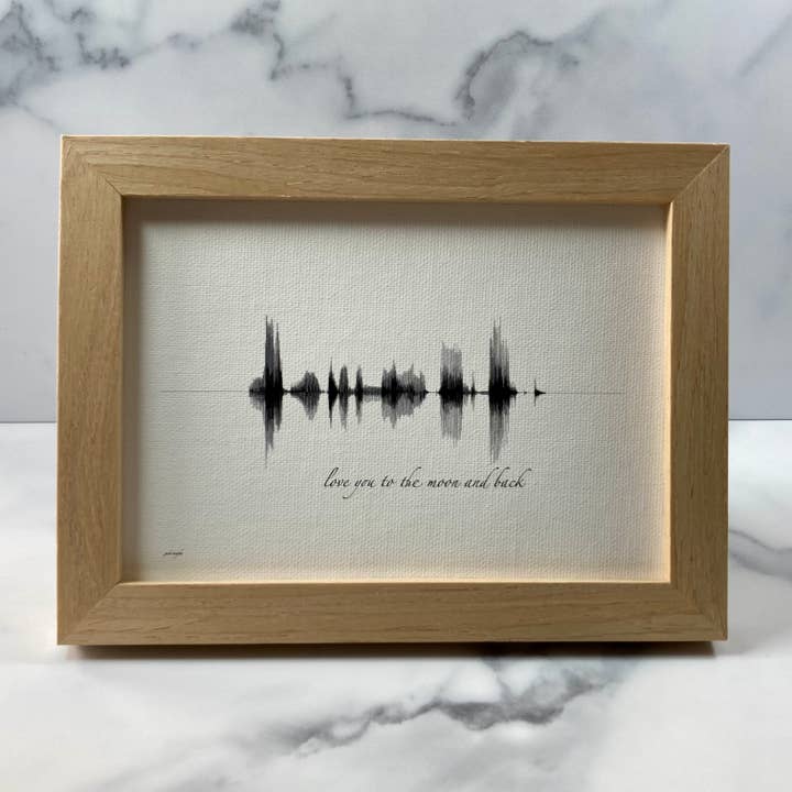 Tela de Onda Sonora "Amo-te Até à Lua" – 5x7 por atacado de The Soundwave Booth