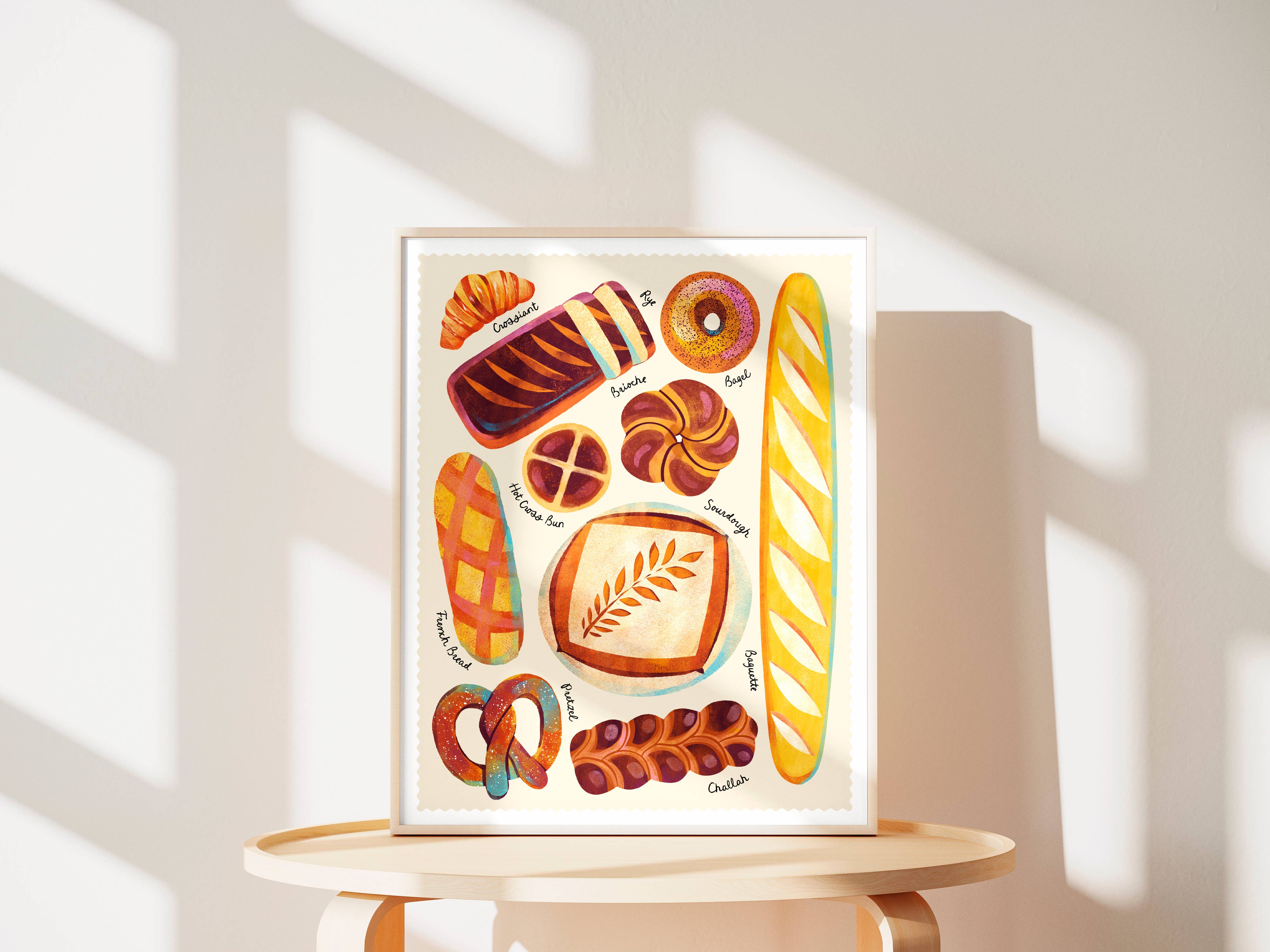 Katie Melrose Made - Wholesale Art Print - Bread Types Art Print2
