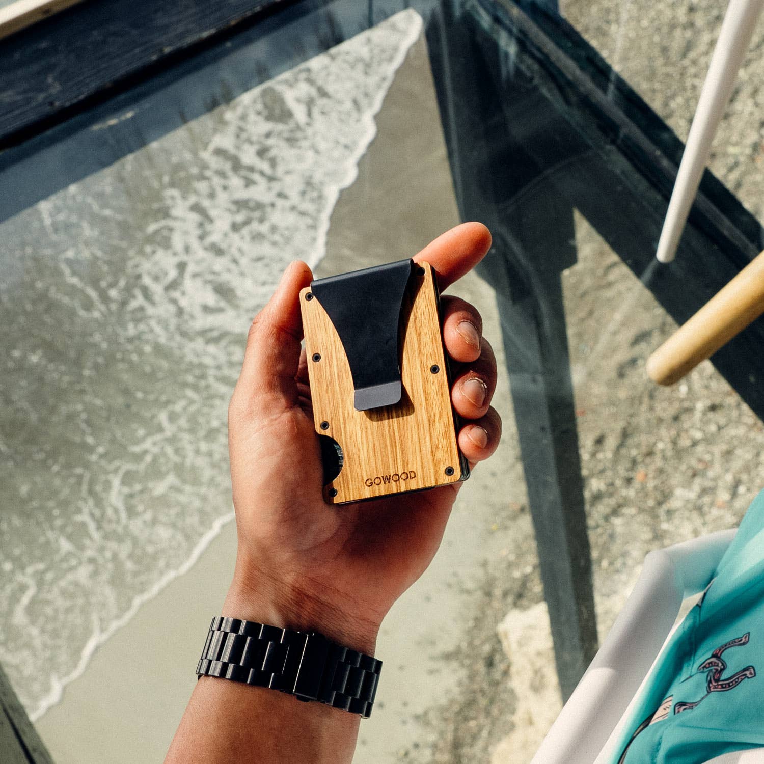 GOWOOD - Wholesale Wallet - Unisex - Zebra wood wallet and minimalist cardholder7