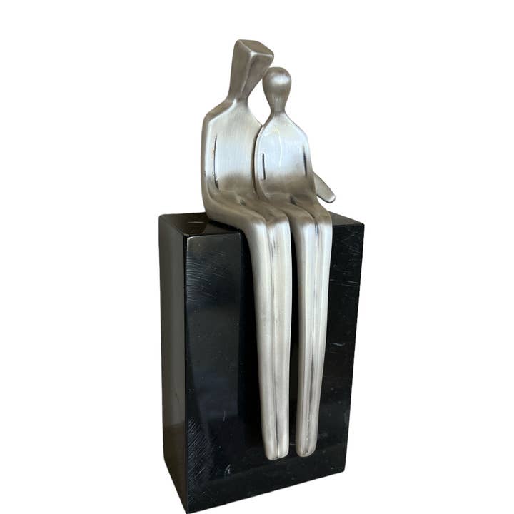 999 fine silver electroformed couple sculpture for wholesale by Yenny Cocq llc