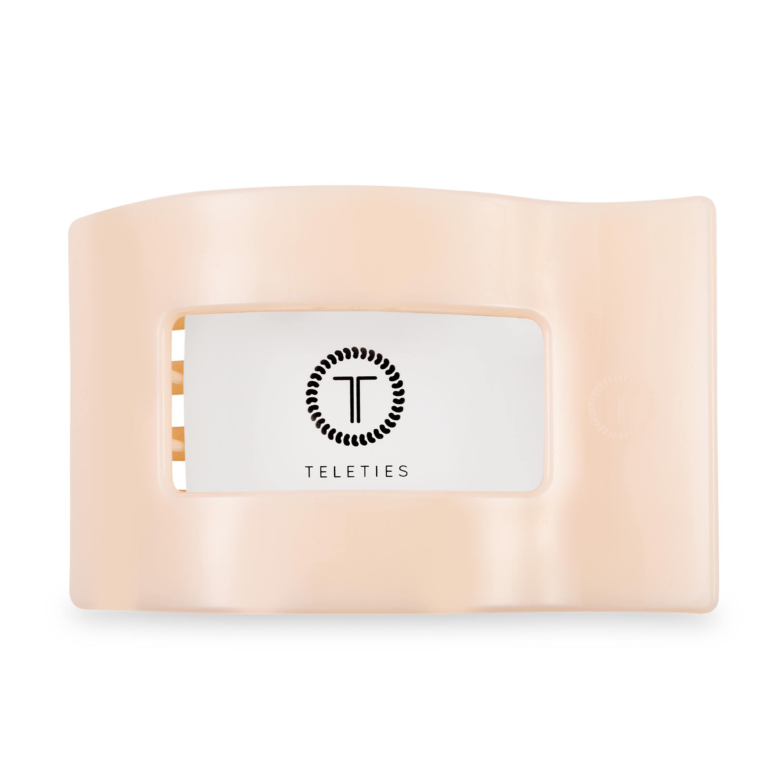 TELETIES - Vente Pince à cheveux – femme - Barrette Plate Rectangulaire | Grande | Beige Amande1