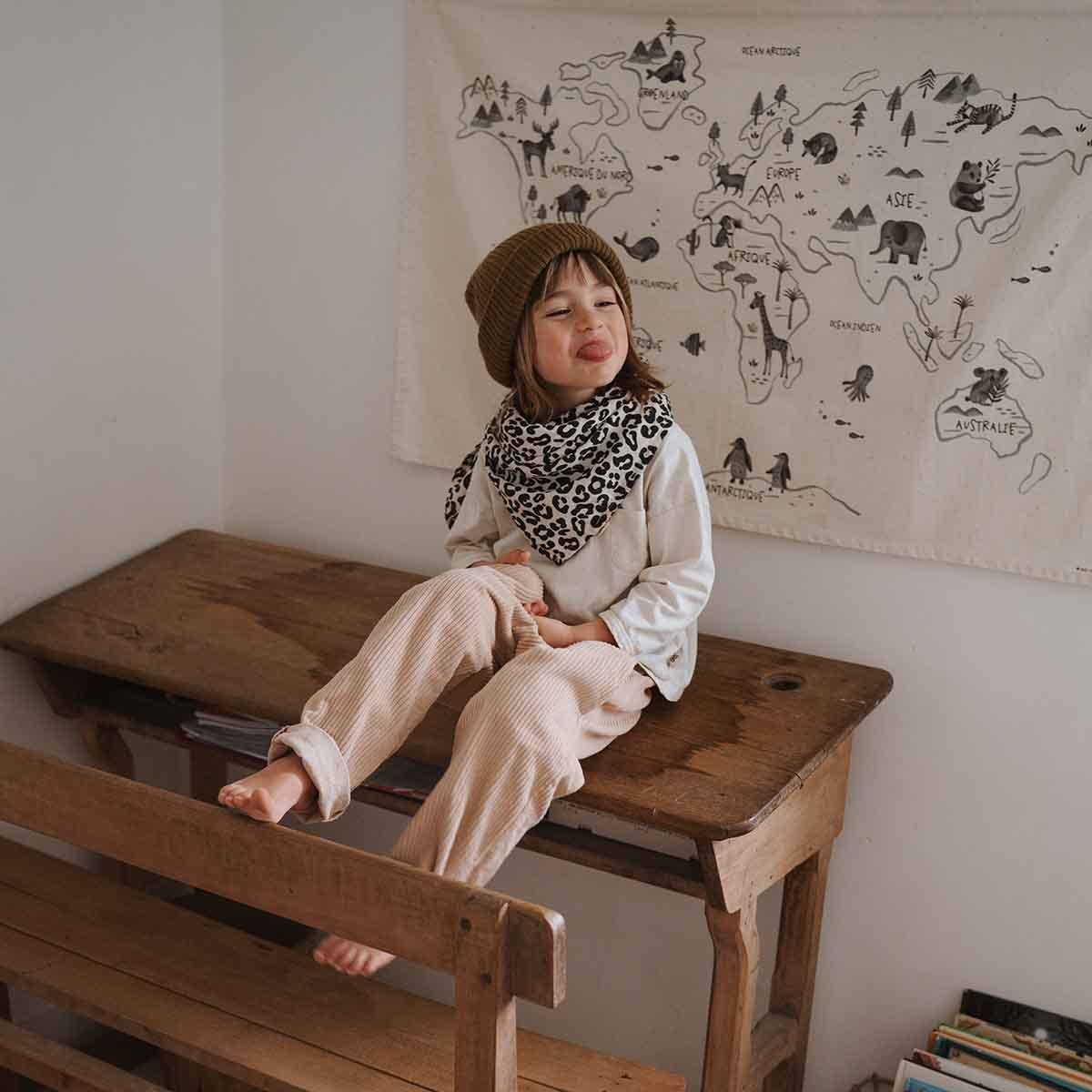 Rose in April - Venta al por mayor Juego de mantitas - Bebé - Manta envolvente Bianca con estampado de leopardo en color greige5