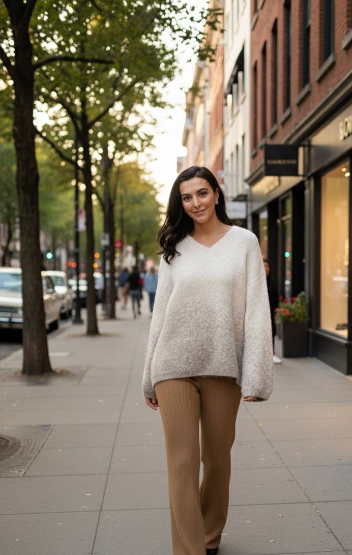 MOOYA - Wholesale Knit Sweater - Women's - Thick knit ombre effect sweater - JS0042