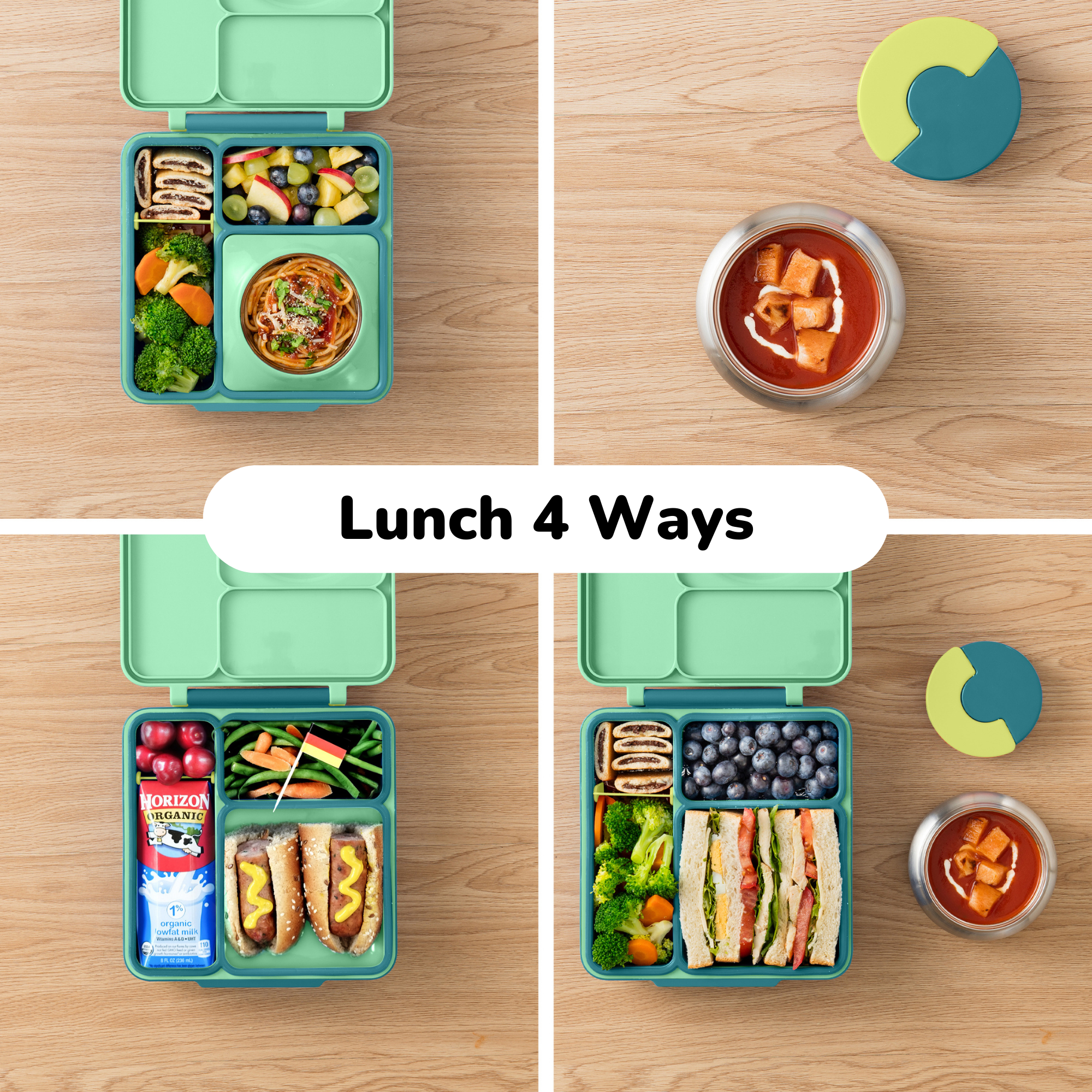 OmieLife - Wholesale Lunch Bag/Box - Kids - OmieBox: Green Meadow6