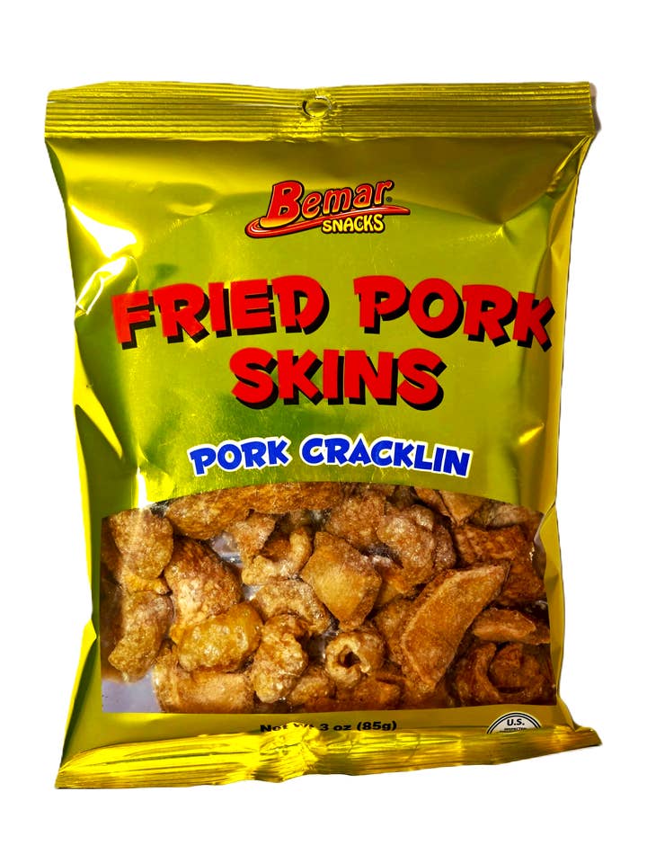 Bemar Peaux de Porc Frites – Cracklin de Porc | Snack de Chicharrón Croquant – 3 oz pour la vente par Fiesta Snacks