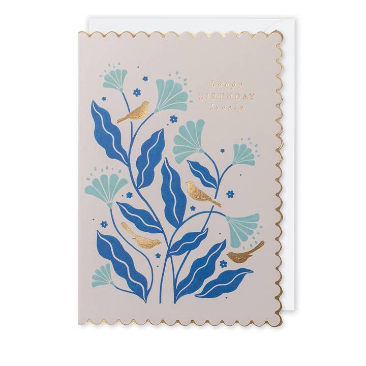 Birds & Flowers Birthday Card for wholesale by Meraki Greeting Cards