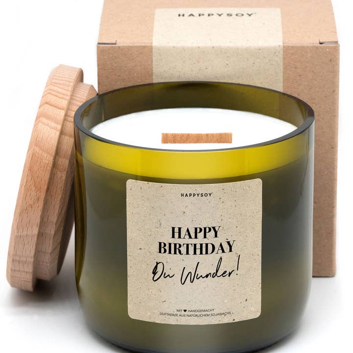 Scented candle | Happy Birthday, You Wonder! | From wine bottle for wholesale by Happysoy