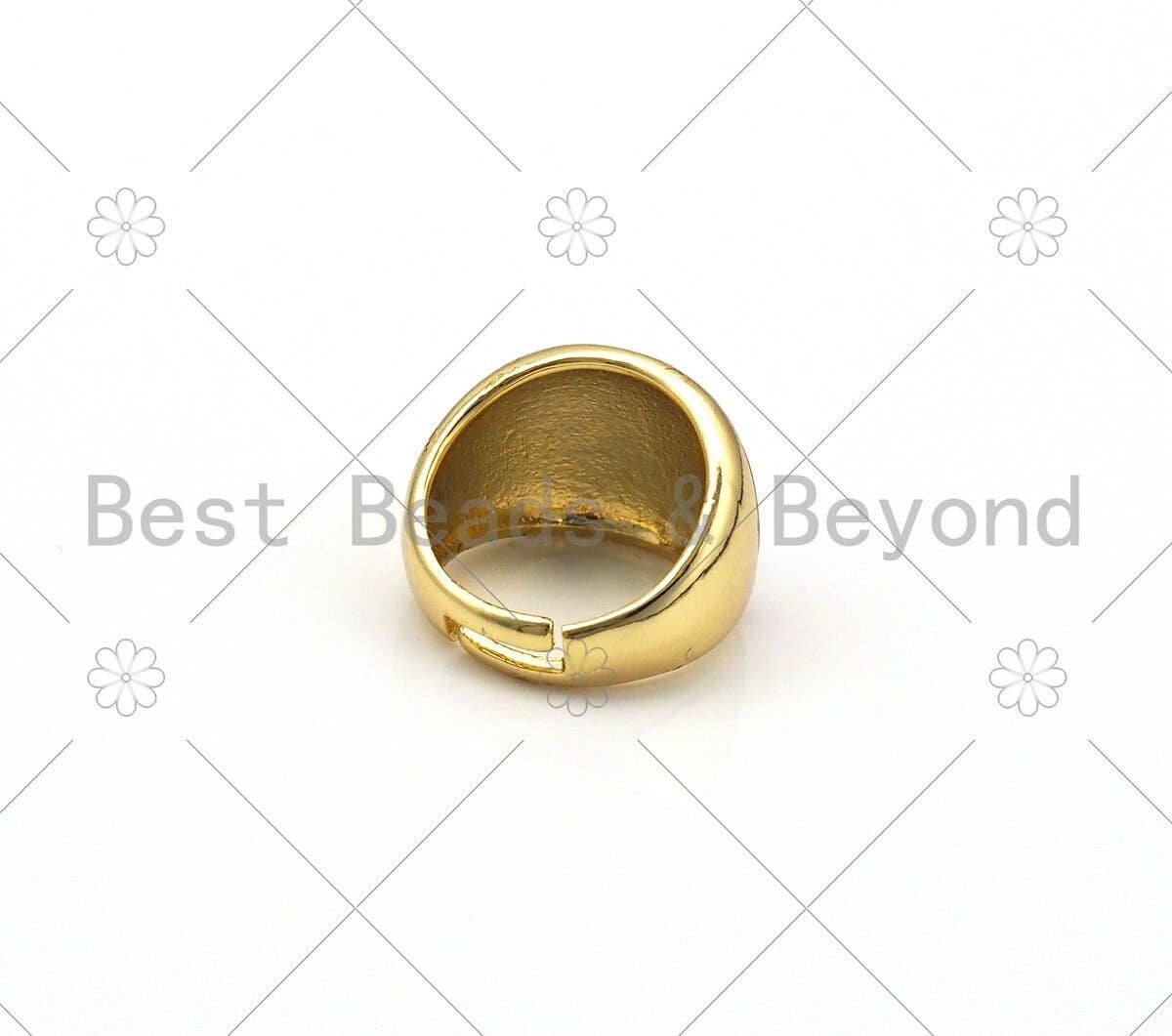 BestBeads&Beyond - Wholesale Cocktail/Statement Ring - Colorful Enamel Rainbow Shape Adjustable Ring,Sku#O771