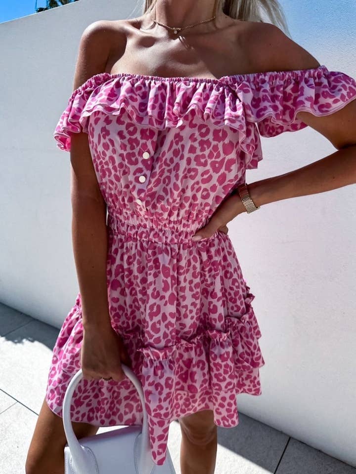 Printed short dress - 5997-1 for wholesale by ESTEE BROWN