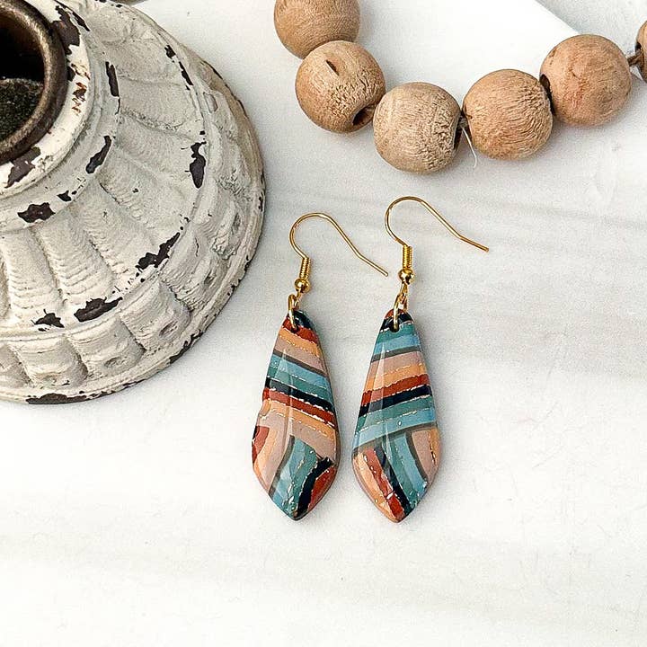 KIMCo. - Wholesale Dangle Earrings - Polymer Clay Earrings - Everyday - Stripes