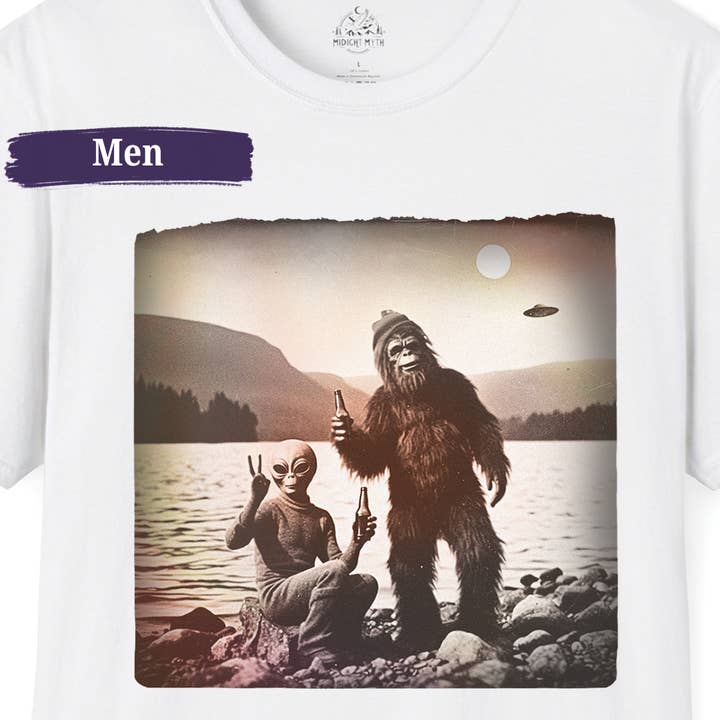 Midnight Myth - Wholesale T-Shirt (Graphic) - Men's - 70's Bigfoot Shirt Lake Funny Hiking Camping Tshirt for Men7