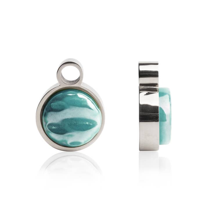 Anhänger für Creolen • Silber / Malachitgrün für den Großhandel von ALEXASCHA