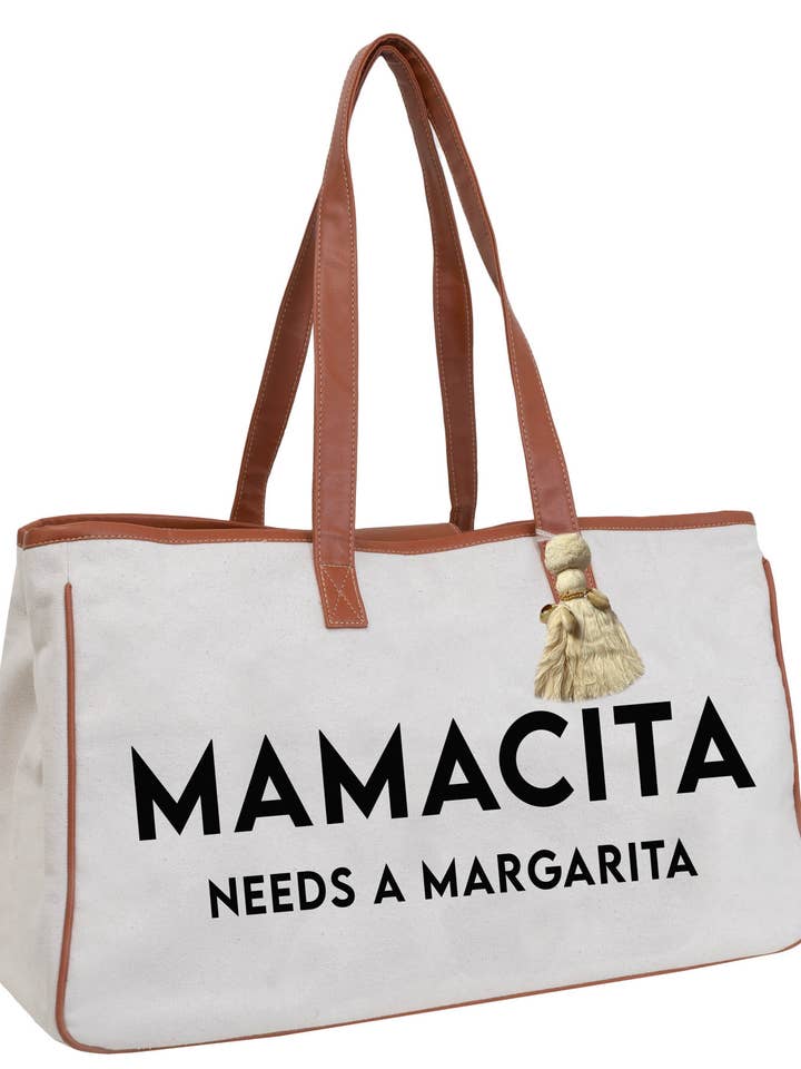 Magid Canvas draagtas met slogan „MAMACITA NEEDS A MARGARITA” voor wholesale door Magid