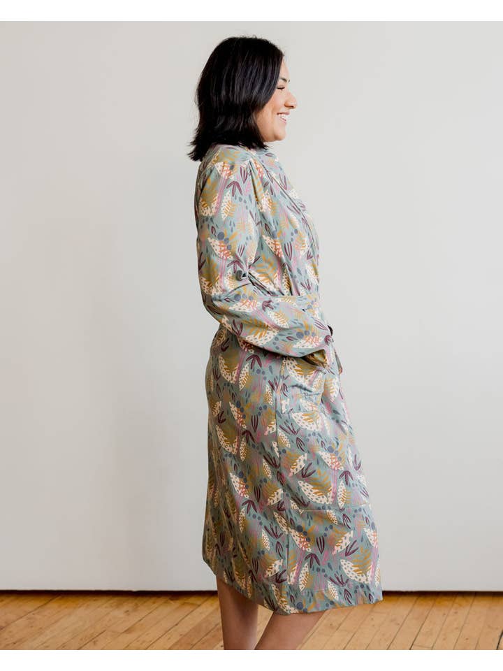 Organic Cotton Women’s Lounge Robe in Whimsy for wholesale on Faire