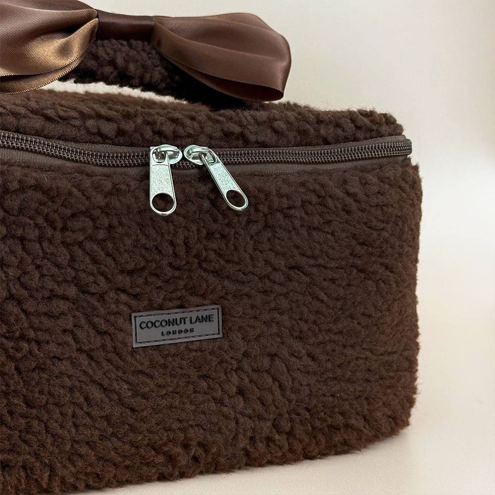 Coconut Lane - Wholesale Makeup/Cosmetic Bag - Travel Vanity Case - Chocolate Teddy2