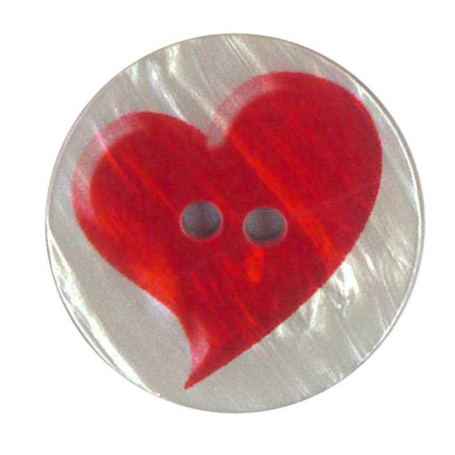 IMITATION MOTHER-OF-PEARL PRINTED BUTTON HEARTS MODEL 15 for wholesale by NEMARK