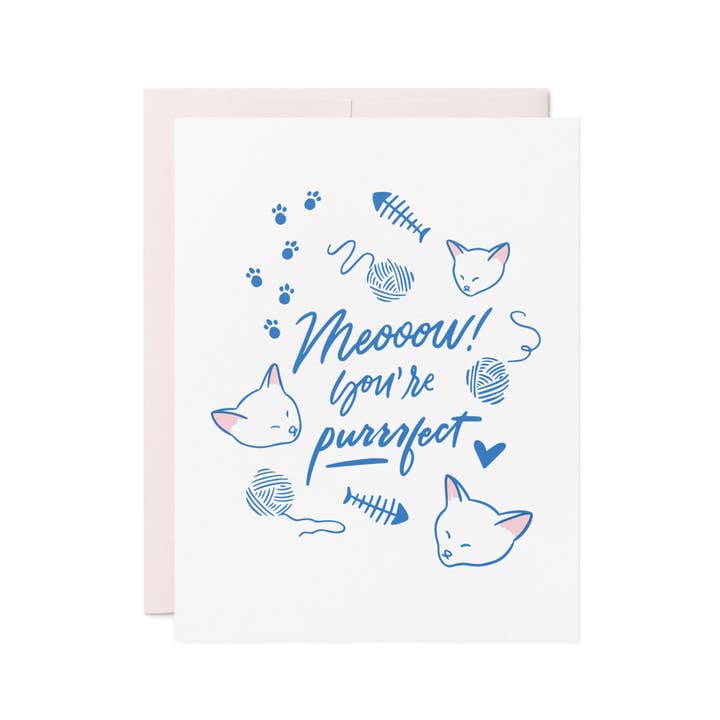 Du er Purrrfect Letterpress Card for engroshandel hos Friendly Fire Paper